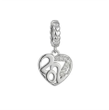 Year 2027 charm 6 mm sølv , fra Christina Jewelry & Watches